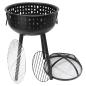 Preview: Grill "Black" aus Metall, schwarz, Holzkohlegrill tragbar, Kohlegrill mit Edelstahl-Grillrost & abnehmbarer Haube