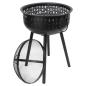 Preview: Grill "Black" aus Metall, schwarz, Holzkohlegrill tragbar, Kohlegrill mit Edelstahl-Grillrost & abnehmbarer Haube