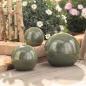 Preview: 3er Set Dekokugeln "Oliv" aus Terracotta, Ø 12 + 15 + 20 cm, Gartenkugeln, Rosenkugel, Gartendeko für Draußen