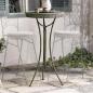 Preview: Stehtisch "Ornamente" aus Metall, mint-grün mit Rost Effekten, hoher Gartentisch, Bistrotisch