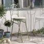 Preview: Klappstuhl "Ornamente" aus Metall, mint-grün mit Rost Effekten, hoher Gartenstuhl, Barstuhl, Bistrostuhl