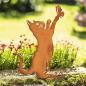Preview: Gartenstecker "Katze" aus Metall mit Rost Finish, 48 cm hoch, Dekostecker wetterfest, Outdoor Gartendeko, Roststecker