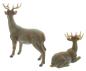 Preview: 2x Figur "Hirschpaar" Hirsch Deko, Figurenset 10 & 16 cm hoch, Weihnachtsdeko, naturgetreue Hirschfigur stehend & liegend