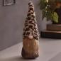Preview: Wichtel "Leo" 42 cm groß, stehend, Wichtelfigur mit Leopardenmuster, Dekowichtel Leopard, Türstopper