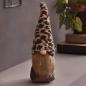 Preview: Wichtel "Leo" 42 cm groß, stehend, Wichtelfigur mit Leopardenmuster, Dekowichtel Leopard, Türstopper