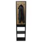 Preview: Garderobe "Modern" aus Metall schwarz & Bambus, 44x34x186 cm, Flurgarderobe schmal mit Kleiderstange, Ablage, 6 Haken