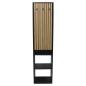Preview: Garderobe "Modern" aus Metall schwarz & Bambus, 44x34x186 cm, Flurgarderobe schmal mit Kleiderstange, Ablage, 6 Haken