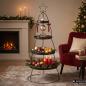 Preview: XXL Etagere "Tannenbaum" aus Metall, schwarz, Ø 56 x 132 cm, 4 Etagen, Tortenständer, Weihnachtsdeko, Dekoständer, Obstetagere, Regal