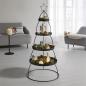 Preview: XXL Etagere "Tannenbaum" aus Metall, schwarz, Ø 56 x 132 cm, 4 Etagen, Tortenständer, Weihnachtsdeko, Dekoständer, Obstetagere, Regal