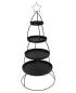Preview: XXL Etagere "Tannenbaum" aus Metall, schwarz, Ø 56 x 132 cm, 4 Etagen, Tortenständer, Weihnachtsdeko, Dekoständer, Obstetagere, Regal
