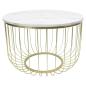 Preview: Beistelltisch "Gold" aus Metall, Tischplatte MDF in Marmor-Optik, Ø 55 x 37 cm, Sofatisch, Couchtisch rund