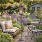 Preview: Gartenlaterne "Vintage" aus Metall in kupfer / grau, XXL Outdoor Laterne, Standlaterne 141 cm hoch, Kerzenständer