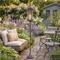 Preview: Gartenlaterne "Vintage" aus Metall in kupfer / grau, XXL Outdoor Laterne, Standlaterne 141 cm hoch, Kerzenständer