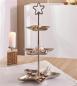 Preview: Etagere "Stern" aus Aluminiumguss, silber, 3 Etagen, 61 cm hoch, Weihnachtsdeko, Dekoständer, Obstetagere
