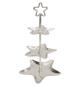 Preview: Etagere "Stern" aus Aluminiumguss, silber, 3 Etagen, 61 cm hoch, Weihnachtsdeko, Dekoständer, Obstetagere