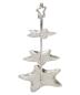 Preview: Etagere "Stern" aus Aluminiumguss, silber, 3 Etagen, 61 cm hoch, Weihnachtsdeko, Dekoständer, Obstetagere