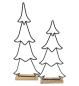 Preview: 2x Figur "Tanne" aus Metall & Mango Holz, 63 + 77 cm groß, Winterdeko, Weihnachtsdeko, Metalldeko