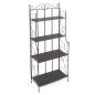 Preview: Regal "Toskana" aus Metall, braun, klappbar, 60x30x155 cm, Metallregal für Küche, Wohnzimmer, Pflanzen, Bücherregal im Antik Design, Standregal