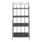 Preview: Regal "Toskana" aus Metall, braun, klappbar, 60x30x155 cm, Metallregal für Küche, Wohnzimmer, Pflanzen, Bücherregal im Antik Design, Standregal