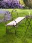 Preview: Sitzbank "Provence" aus Metall, braun im Antik Design, 2-sitzer Gartenbank wetterfest, Parkbank, Metallbank