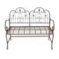Preview: Sitzbank "Provence" aus Metall, braun im Antik Design, 2-sitzer Gartenbank wetterfest, Parkbank, Metallbank