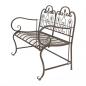 Preview: Sitzbank "Provence" aus Metall, braun im Antik Design, 2-sitzer Gartenbank wetterfest, Parkbank, Metallbank