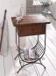 Preview: Beistelltisch "Country-Style" aus Holz & Metall, braun, im Antik Design, Telefontisch mit Schublade & Zeitungs-Ablage, Konsolentisch in rustikalem Shabby-Look