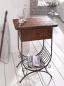 Preview: Beistelltisch "Country-Style" aus Holz & Metall, braun, im Antik Design, Telefontisch mit Schublade & Zeitungs-Ablage, Konsolentisch in rustikalem Shabby-Look