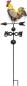 Preview: Gartenstecker "Hahn" auf Windrad aus Metall, handbemalt, Windrichtungsanzeiger, Dekostecker, Wetterhahn, Gartendeko für Draußen