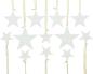 Preview: 12 Sterne aus Porzellan, weiß, Weihnachtsbaumschmuck, Dekohänger, Weihnachtsdeko, Christbaumschmuck