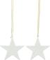 Preview: 12 Sterne aus Porzellan, weiß, Weihnachtsbaumschmuck, Dekohänger, Weihnachtsdeko, Christbaumschmuck
