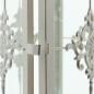 Preview: Laterne "Barock" aus Metall, weiß / silber, 39 cm hoch, romantische Gartenlaterne, Metalllaterne, Windlicht, Hängelaterne, Kerzenlaterne