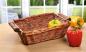 Preview: Korbschale aus Weide mit Holzgriffen, 40x26 cm, braun gebeizt & lackiert