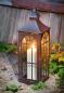 Preview: große Laterne aus Metall & Glas, 45 cm hoch, Gartenlaterne, Metalllaterne, Hängelaterne, Windlicht, Kerzenlaterne, Gartendeko für Draußen