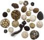 Preview: 25 tlg. Deko Set "Naturkugel" Ø4-10 cm, Dekokugel, Rattankugel, Früchte, Nüsse