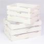 Preview: 2x Aufbewahrungskiste aus Holz in creme weiß, im Shabby Look, Weinkiste, Wandregal, Holzkiste, Holzstiege