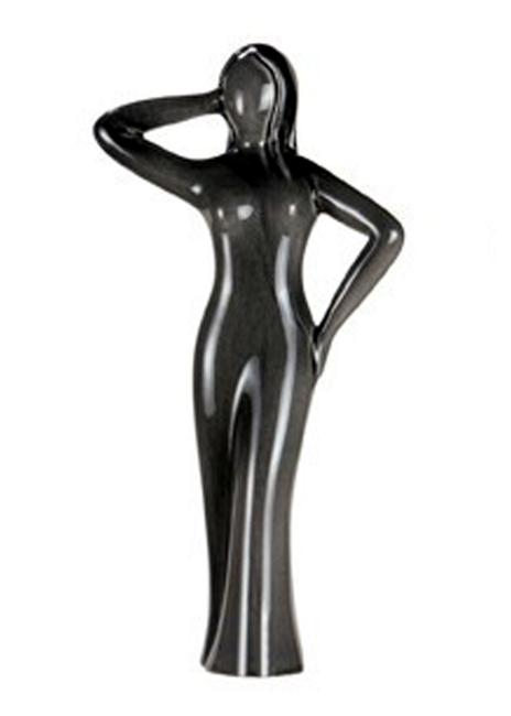 Gilde Franics Skulptur 30604-A "Kesse Schönheit" Keramik grau Frau Statue Figur