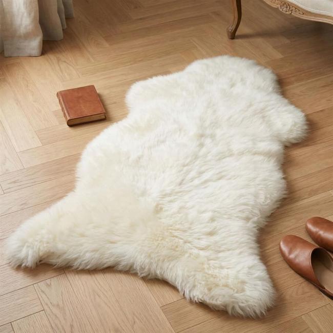 echtes Lammfell, ca 100x55 cm, Echtfell, Schaffell Babyfell, Fellteppich Läufer