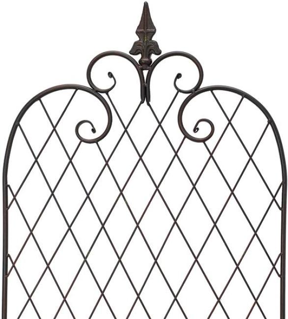 Preview: Rankgitter "Raute" aus Metall in Antik Optik, 115 cm hoch, Rankhilfe, Rankgerüst, Gartenstecker, Dekostecker
