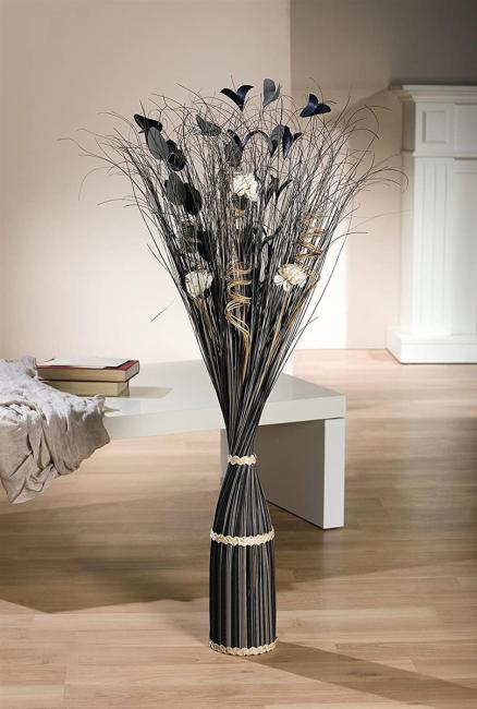 Dekobündel grau + schwarz, ca. 100 cm hoch, Naturdeko, Dekozweige
