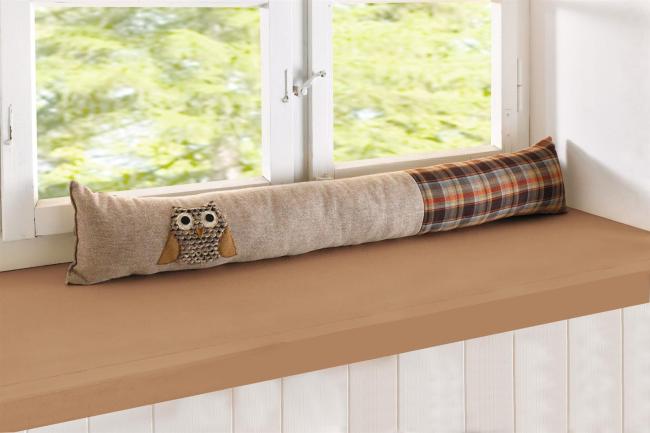 Zugluftstopper "Eule" für Fenster & Tür, Türbodendichtung, Fensterdichtung, Türdichtung, Windstopper