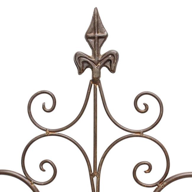 Preview: Rankhilfe "Schwertlilie" aus Metall in Rost Optik, 117 cm hoch, Rankgerüst, Rankgitter, Gartenstecker, Dekostecker