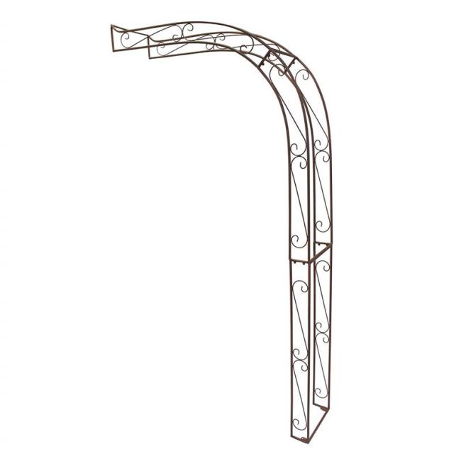 Preview: Rankhilfe "Halbbogen" aus Metall in Rost Optik, Rankhilfe, Pergola, Rankbogen, Halb-Rosenbogen, Wandbogen halbrund, Metallbogen, Spalier