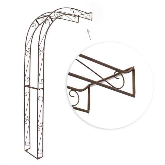 Preview: Rankhilfe "Halbbogen" aus Metall in Rost Optik, Rankhilfe, Pergola, Rankbogen, Halb-Rosenbogen, Wandbogen halbrund, Metallbogen, Spalier