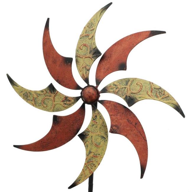Preview: Windrad "Schimmer" aus Metall, Windspiel, Gartenstecker, Dekostecker, Gartendeko für Draußen