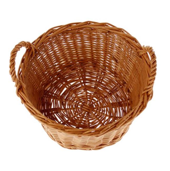 Obstkorb "Natur" aus Weide, rund, Ø 35 cm, mit Griffen, Aufbewahrungskorb, Kartoffelkorb, Weidenkorb, Flechtkorb