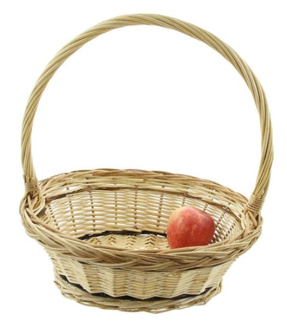 Bügelkorb "Zopfrand" mittel, aus Weide, weiß, Blumenkorb
