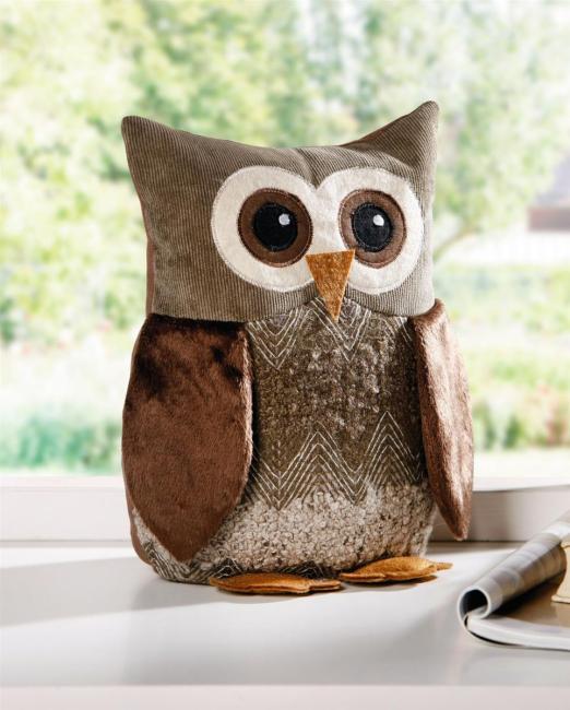 Türstopper "Eule Egon" mit 1,5 kg schwerer Füllung, Türpuffer, Türfeststeller, Fensterstopper