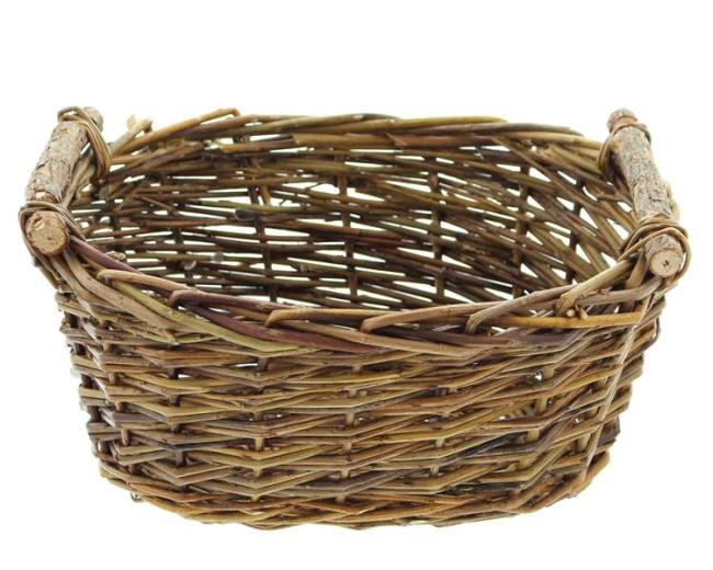 Füllkorb aus Weide klein, 28x21 cm, braun, Obstkorb, Erntekorb, Servierkorb