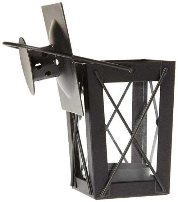 2x Mini Laterne aus Metall + Glas, schwarz, Teelichthalter, Hängelaterne, Metalllaterne, Gartenlaterne, Windlicht, Gartendeko für Draußen wetterfest